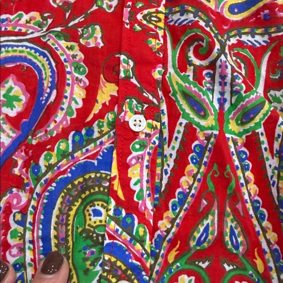 Lauren Ralph Lauren boho paisley top multicolor Size medium - Picture 3 of 6